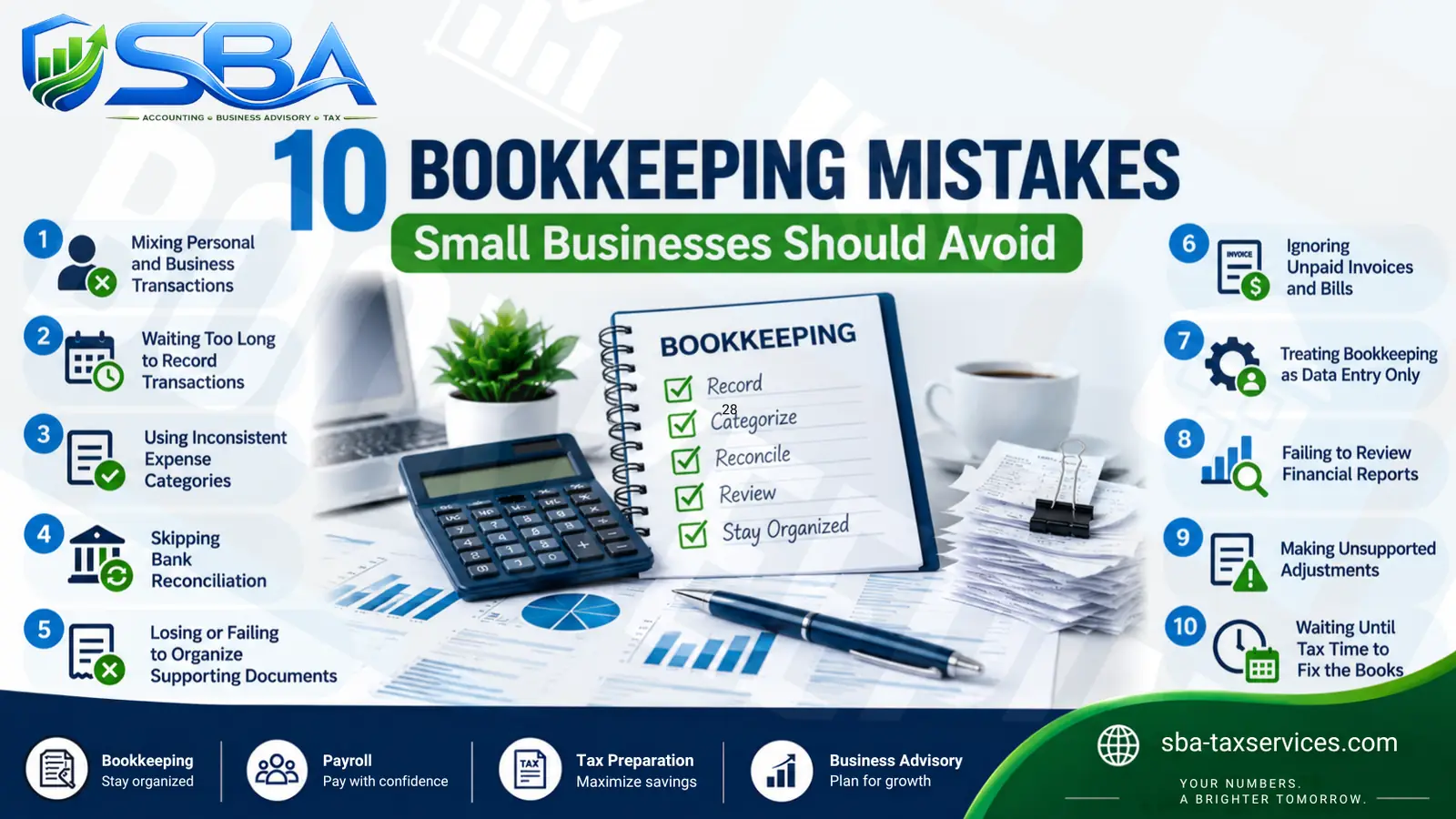 10 common bookkeeping mistakes small businesses should avoid