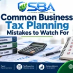 Common business tax planning mistakes with tax planning, deductions, estimated taxes, a calculator, and a review checklist.