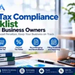 SBA Sales Tax Compliance Checklist for small business owners, covering registration, sales tax collection, tax rates, recordkeeping, and filing deadlines.